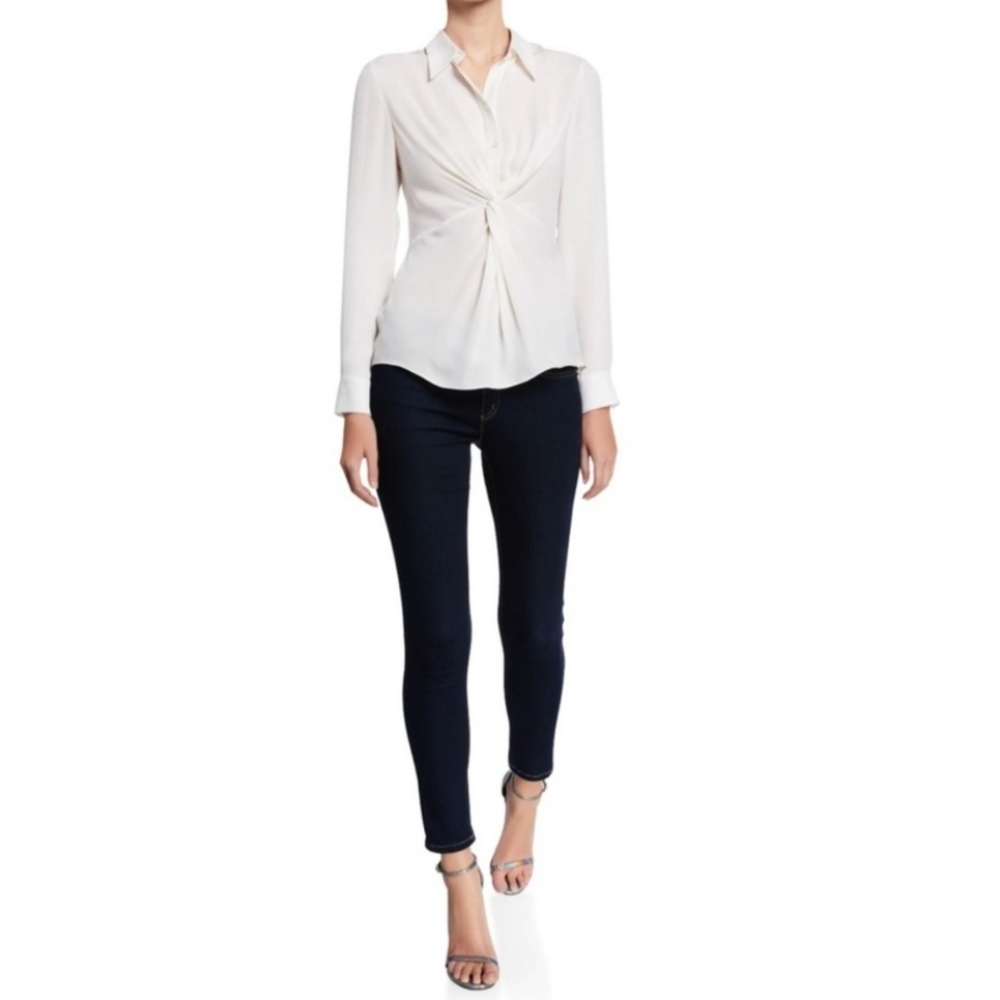 NWT Michael Kors Izzy Cropped Ankle Dark Wash Stretch Mid Rise Blue Jean